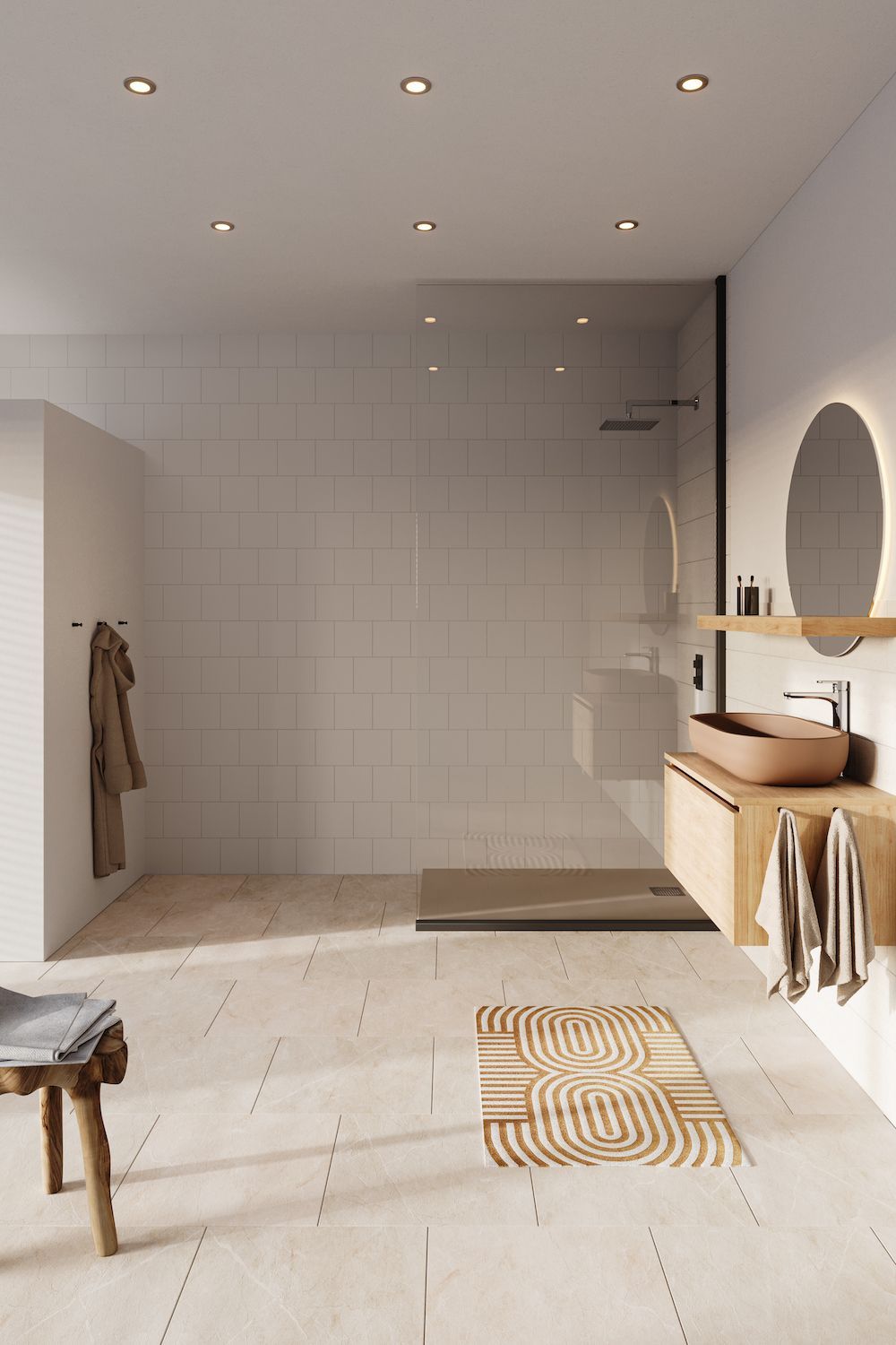 Leonis – oczko sufitowe do łazienki w kolorze szczotkowanego niklu