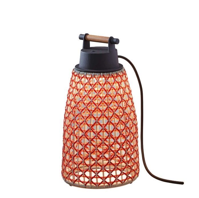 Przenośna czerwona lampa ogrodowa Nans M/41 Outdoor