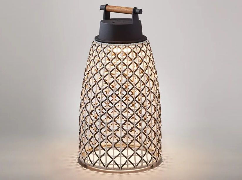 Przenośna lampa Nans M/41/R Outdoor w kolorze brązowym, odporna na warunki atmosferyczne (IP54).