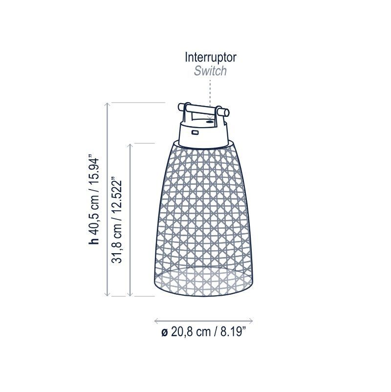 Przenośna lampa Nans M/41/R Outdoor w kolorze brązowym, odporna na warunki atmosferyczne (IP54).