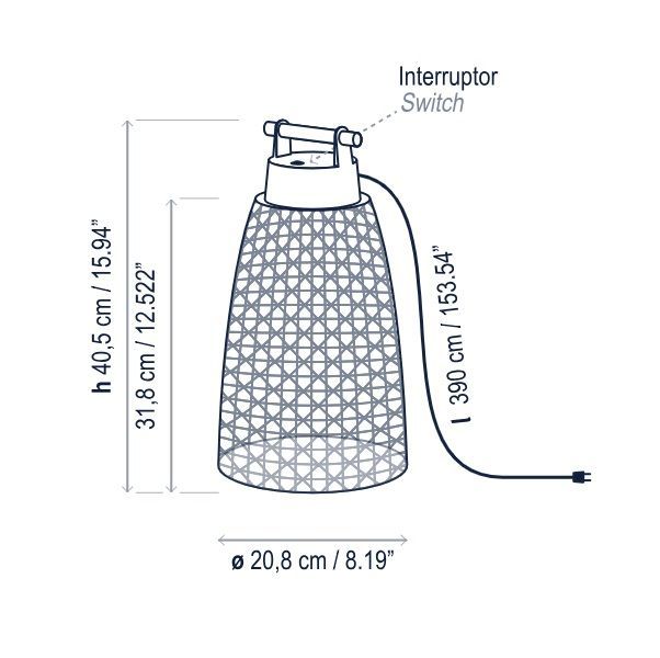 Brązowa przenośna lampa ogrodowa Nans Portable M/49 Outdoor
