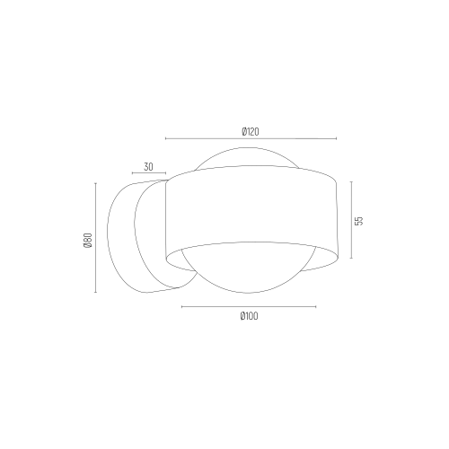 Biały kinkiet Massimo z szklaną kulą i klasą ochrony IP20