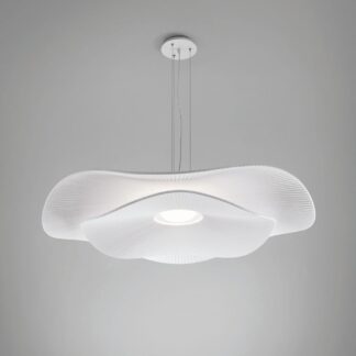 Wisząca lampa Mediterrània S/105.2 w białym kolorze z podwójnym kloszem