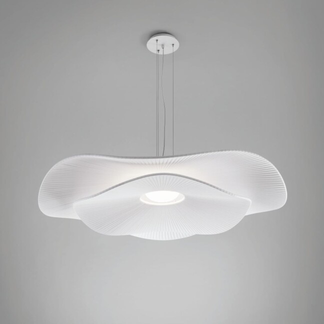 Wisząca lampa Mediterrània S/105.2 w białym kolorze z podwójnym kloszem