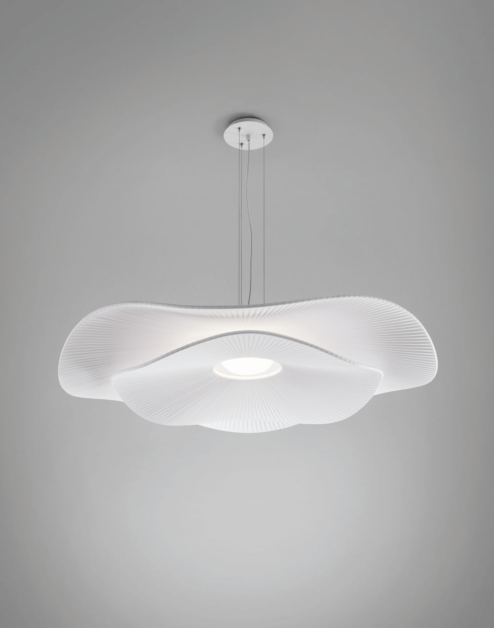 Wisząca lampa Mediterrània S/105.2 w białym kolorze z podwójnym kloszem