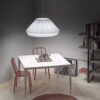 Wisząca lampa Mei 125 w białym kolorze z plisowanym kloszem