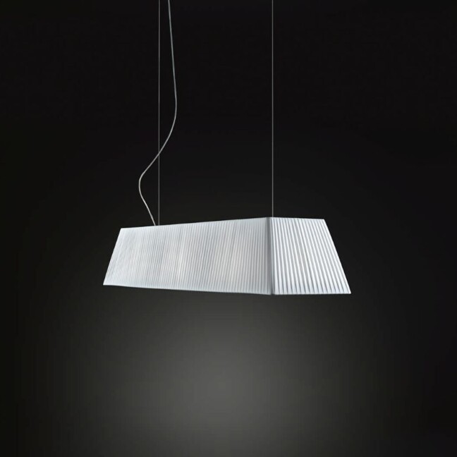Plisowana biała lampa wisząca Mei 120