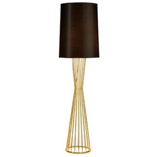 Złota, ażurowa lampa podłogowa Filo 1