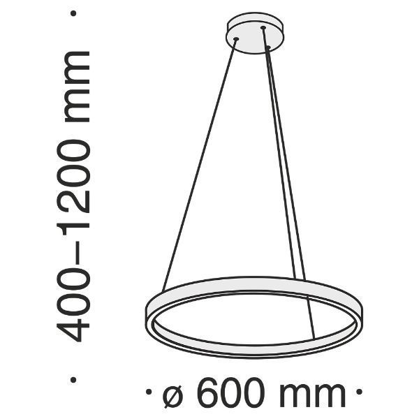 Złota, wisząca lampa LED Rim o średnicy 60 cm