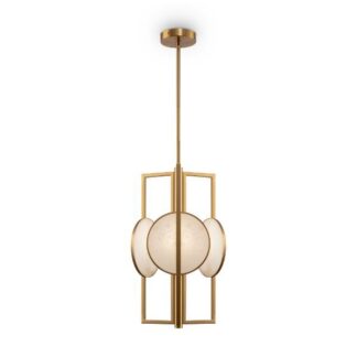 Wisząca lampa Marmo w złotym kolorze z kamiennymi dyskami