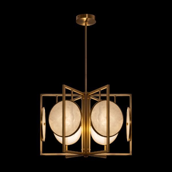 Złota wisząca lampa Marmo w dużym rozmiarze