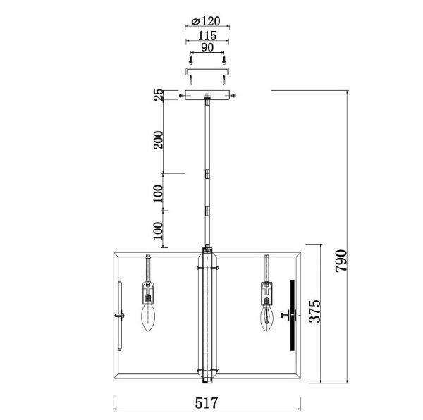 Złota wisząca lampa Marmo w dużym rozmiarze