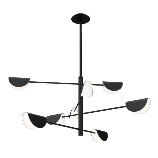 Czarna, nowoczesna lampa sufitowa Mollis