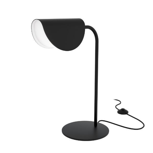 Nowoczesna czarna lampa biurkowa Mollis o eleganckim designie