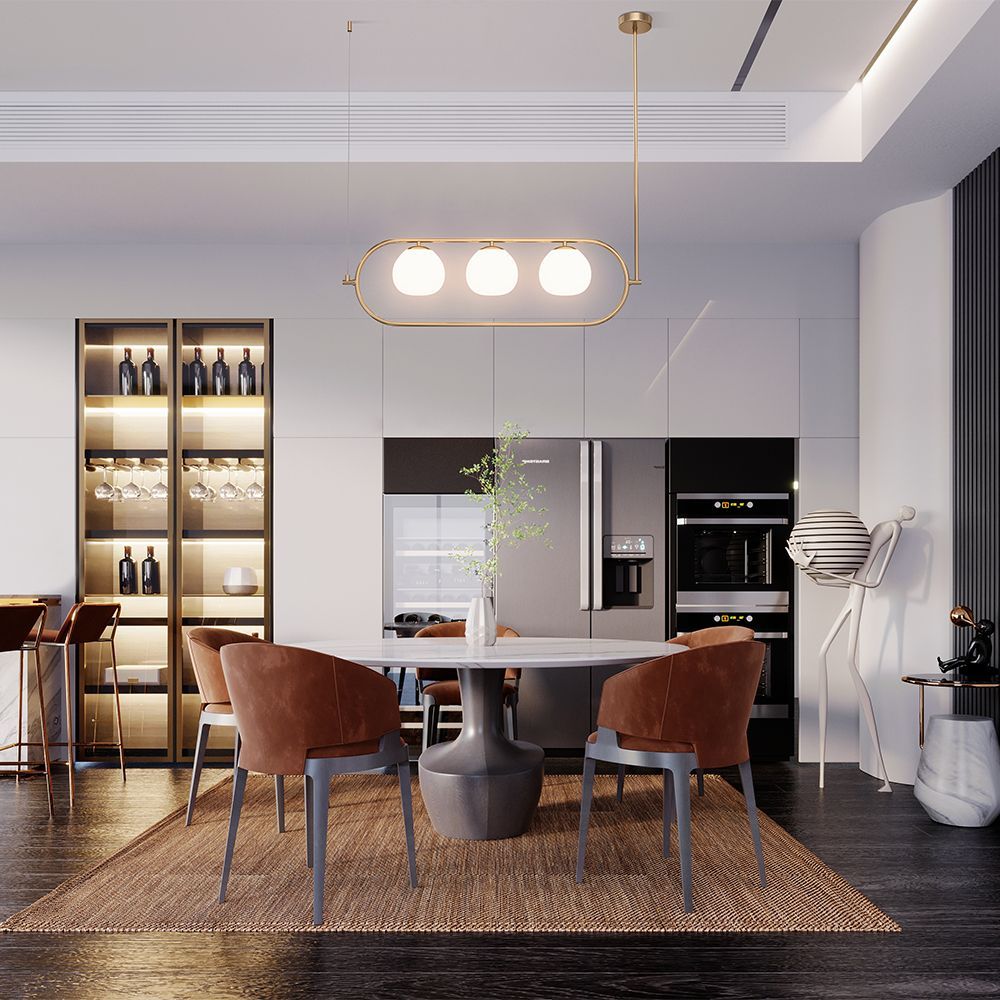 Pozioma złota lampa wisząca Erich