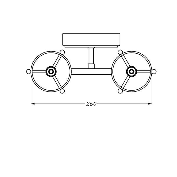 Złoty kinkiet Arco P z eleganckimi szklanymi kloszami