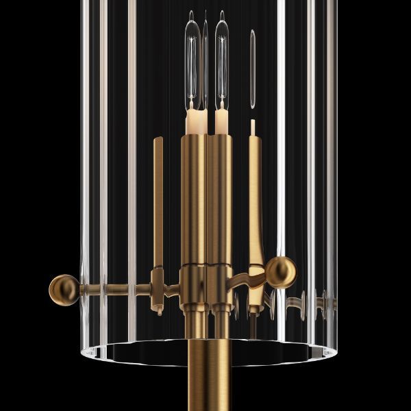 Złoty kinkiet Arco P z eleganckimi szklanymi kloszami