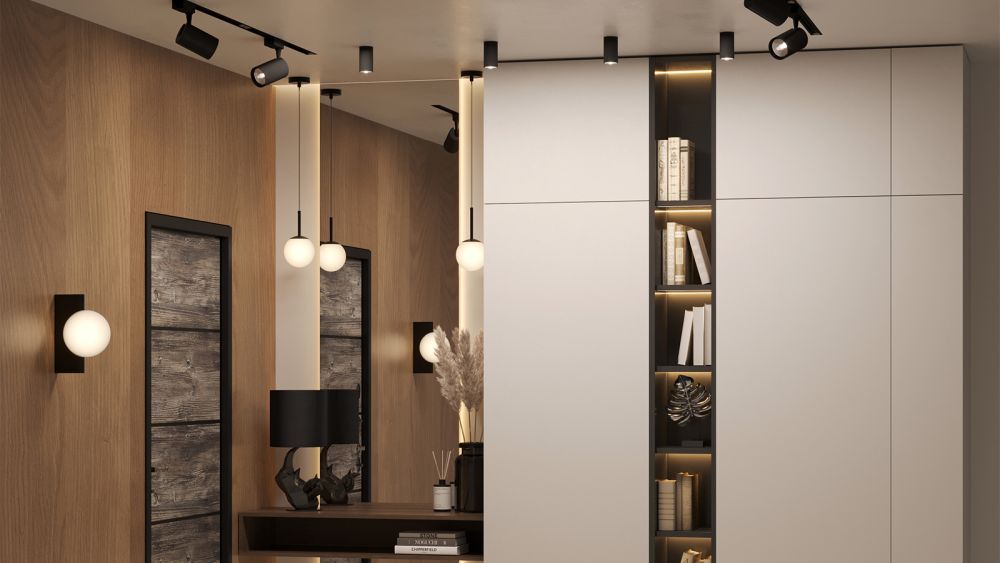 Elegancki czarny kinkiet Avant Garde z szklanym kloszem