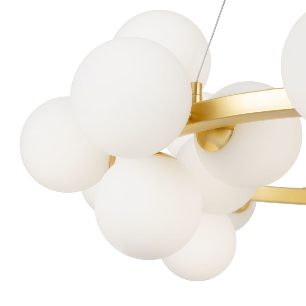Wisząca lampa Dallas w złotym kolorze o okrągłym kształcie