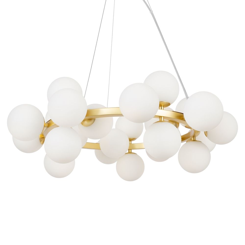 Wisząca lampa Dallas w złotym kolorze o okrągłym kształcie