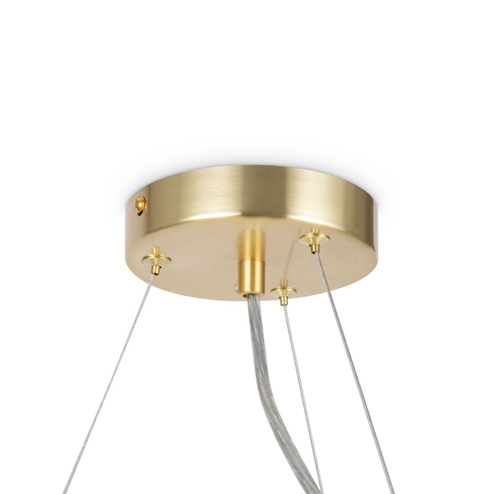 Wisząca lampa Dallas w złotym kolorze o okrągłym kształcie