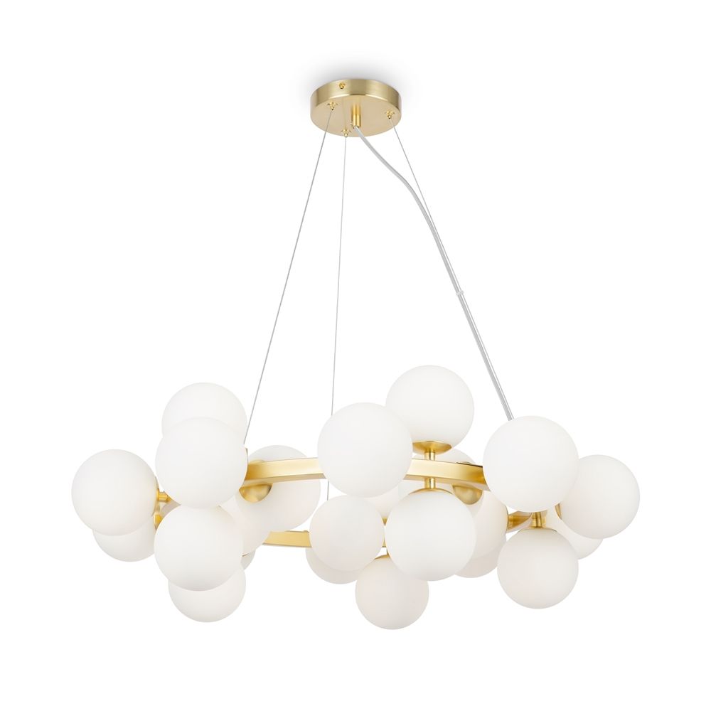 Wisząca lampa Dallas w złotym kolorze o okrągłym kształcie