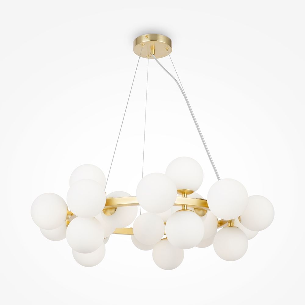 Wisząca lampa Dallas w złotym kolorze o okrągłym kształcie