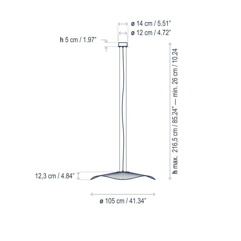 Wisząca lampa LED Mediterrània S/105 w białym kolorze, IP20