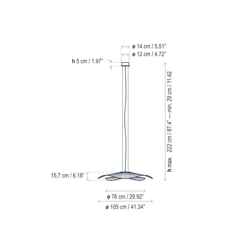 Wisząca lampa Mediterrània S/105.2 w białym kolorze z podwójnym kloszem