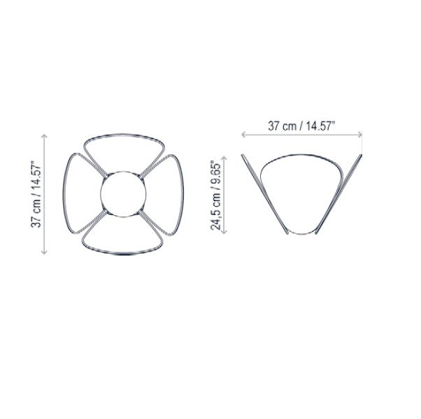 Złota, wysoka lampa sufitowa Mod PF/73/9L