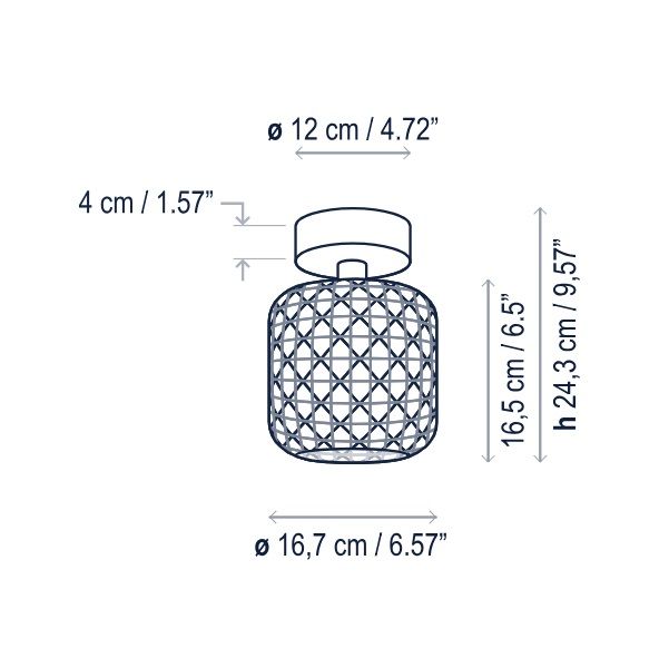 Mała czerwona lampa sufitowa Nans PF/16 Outdoor