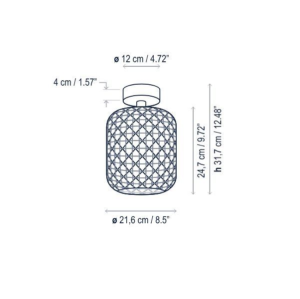 Beżowa lampa sufitowa Nans PF/21 Outdoor o klasie szczelności IP54