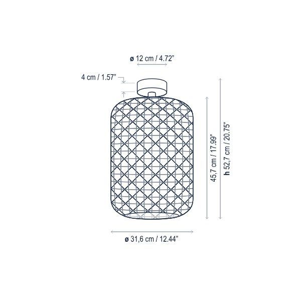 Obszerna lampa sufitowa Nans PF/31.2 Outdoor o klasie ochrony IP54