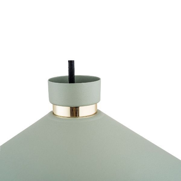 Wisząca lampa Nashville w kolorze szałwii z szerokim kloszem