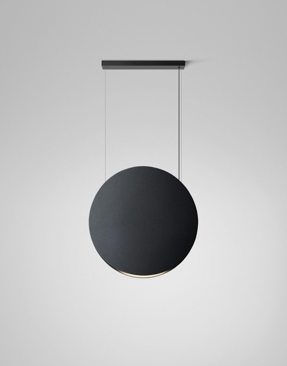 Nowoczesna, wisząca lampa Noren S/100 w ciemnoszarym kolorze z oświetleniem skierowanym w górę i w dół