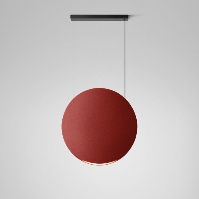 Duża wisząca lampa Noren S/100 w kolorze terracota z oświetleniem skierowanym w dół