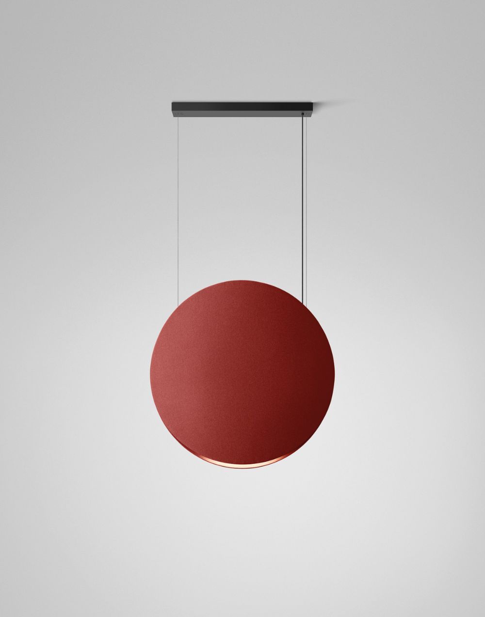 Duża wisząca lampa Noren S/100 w kolorze terracota z oświetleniem skierowanym w dół