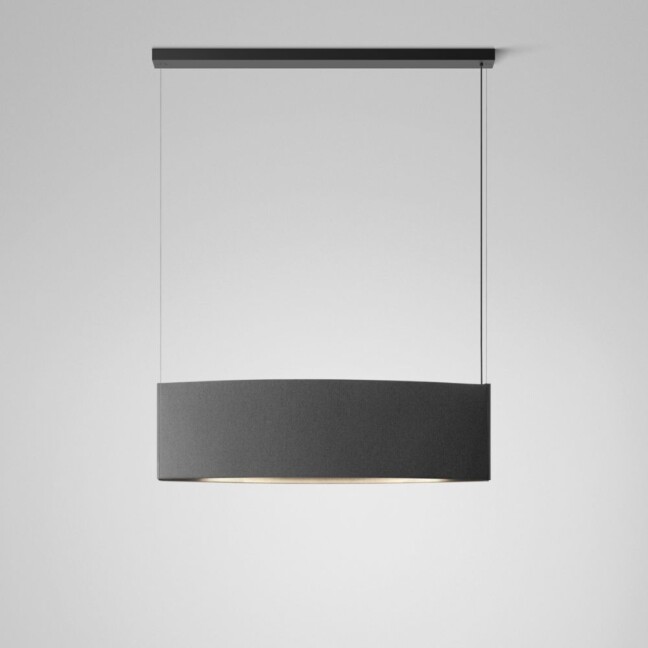 Ciemnoszara akustyczna lampa wisząca Noren S/123 z oświetleniem góra-dół