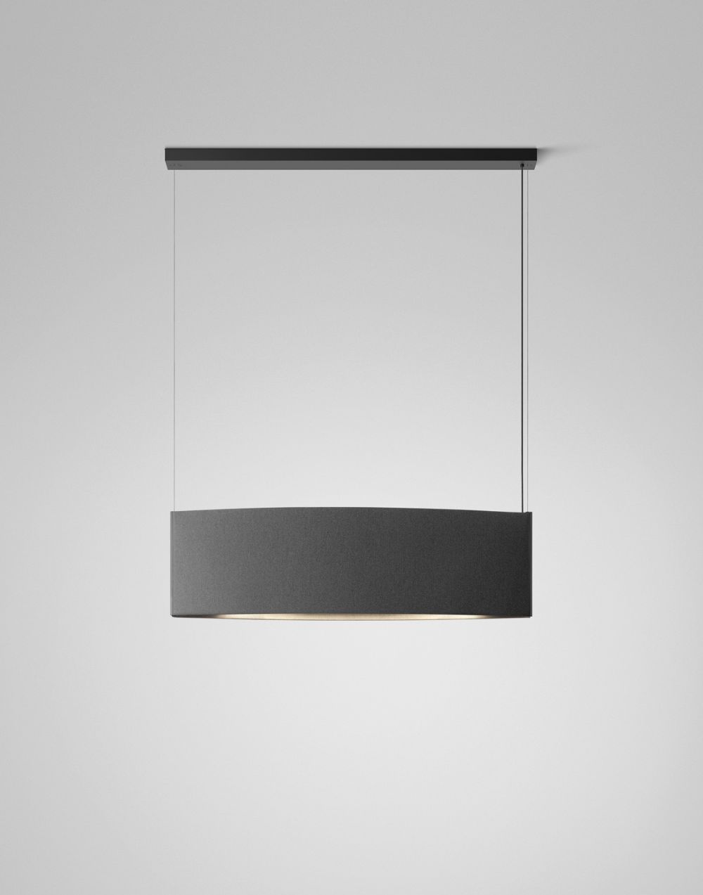 Ciemnoszara akustyczna lampa wisząca Noren S/123 z oświetleniem góra-dół