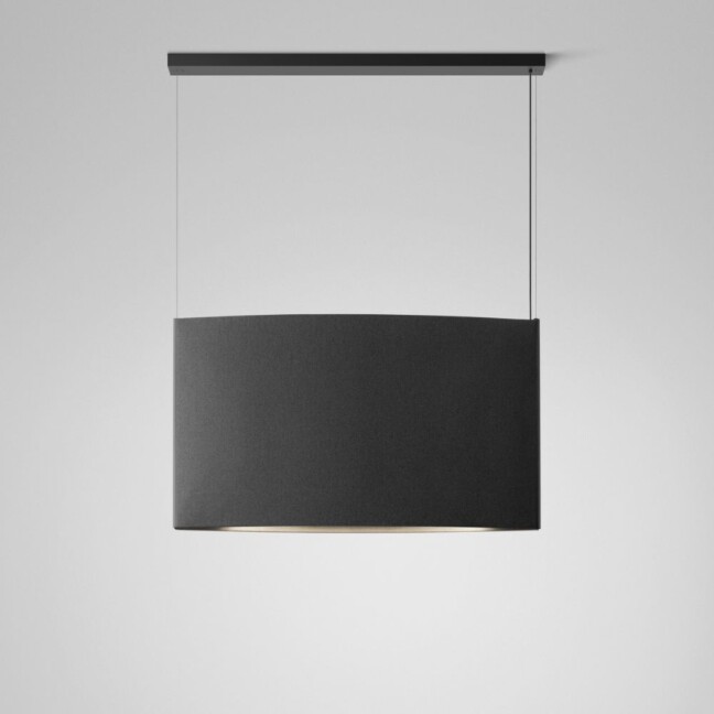 Wisząca lampa Noren S/123.2 w ciemnoszarym kolorze, emitująca światło w górę i w dół