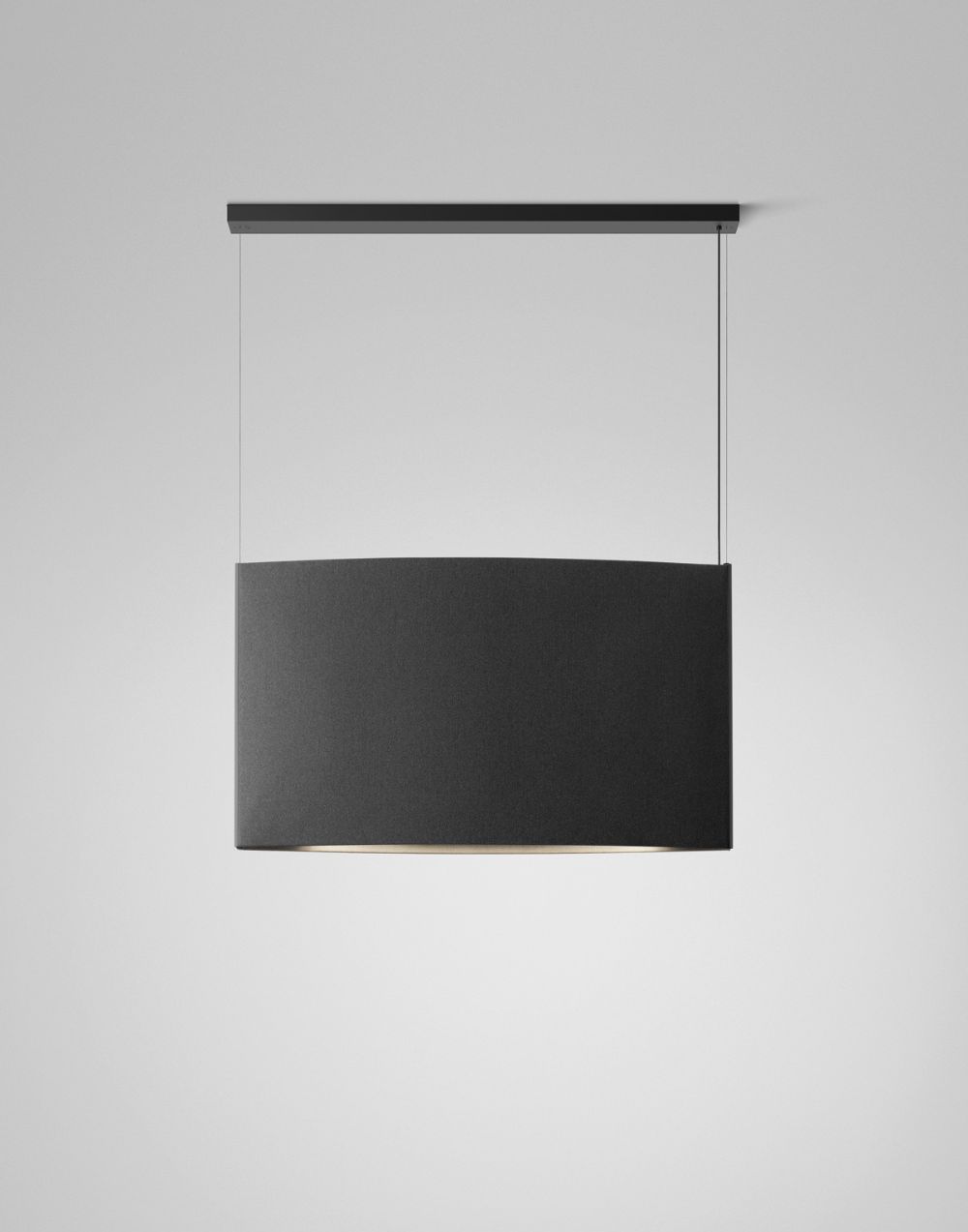 Wisząca lampa Noren S/123.2 w ciemnoszarym kolorze, oświetlenie skierowane w dół