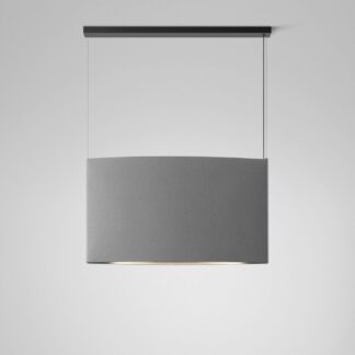 Stylowa lampa wisząca Noren S/123.2 w jasnoszarym kolorze oświetlająca przestrzeń zarówno od góry, jak i od dołu