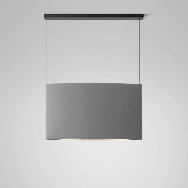 Stylowa lampa wisząca Noren S/123.2 w jasnoszarym kolorze oświetlająca przestrzeń zarówno od góry, jak i od dołu