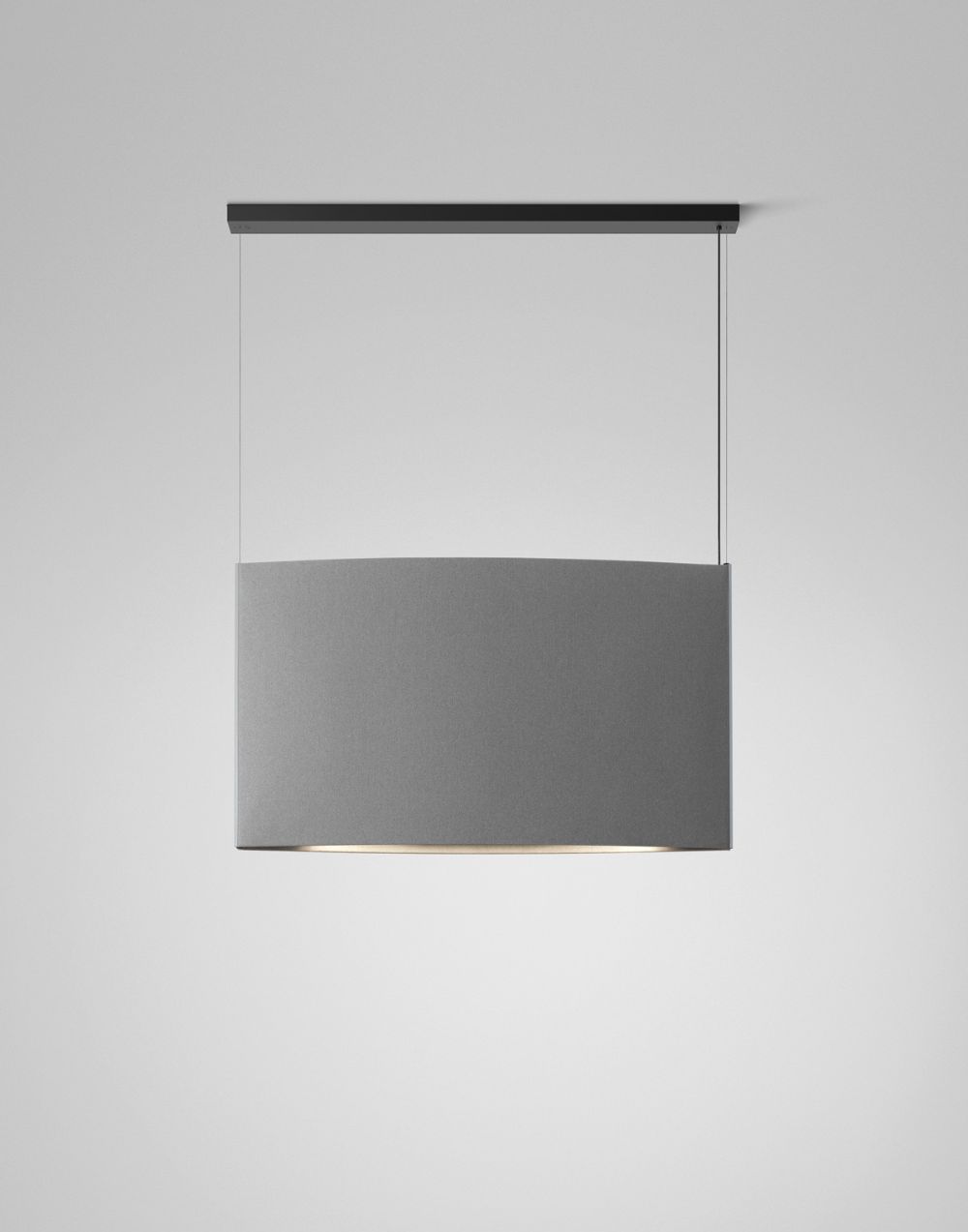 Stylowa lampa wisząca Noren S/123.2 w jasnoszarym kolorze oświetlająca przestrzeń zarówno od góry, jak i od dołu