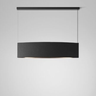 Szara, wisząca lampa Noren S/151 oświetlająca przestrzeń w dół