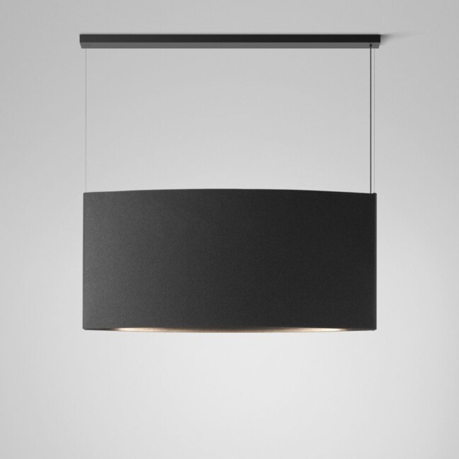 Wisząca lampa Noren S/151.2 w ciemnoszarym kolorze, emitująca światło skierowane w dół