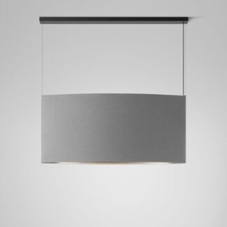 Lampa wisząca Noren S/151.2 w jasnoszarym kolorze, emitująca światło skierowane w dół