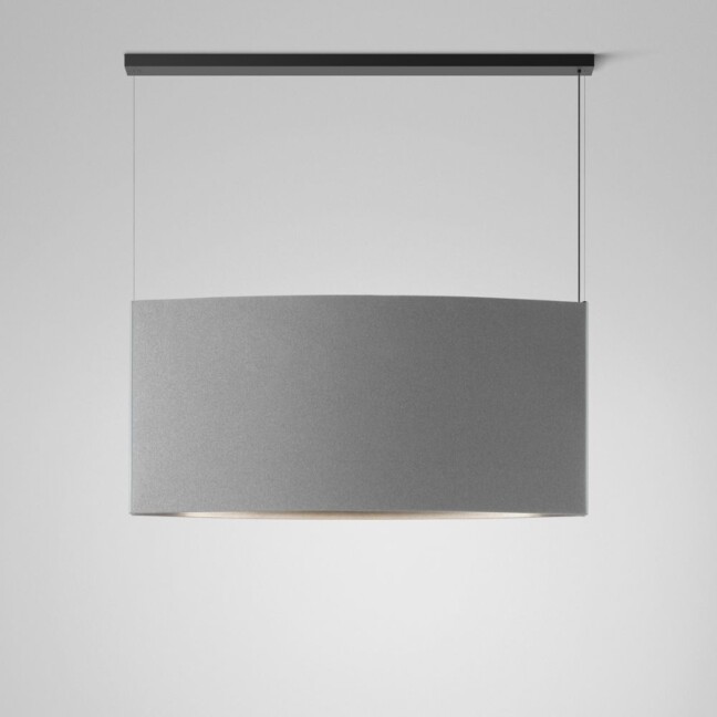 Lampa wisząca Noren S/151.2 w jasnoszarym kolorze, emitująca światło skierowane w dół