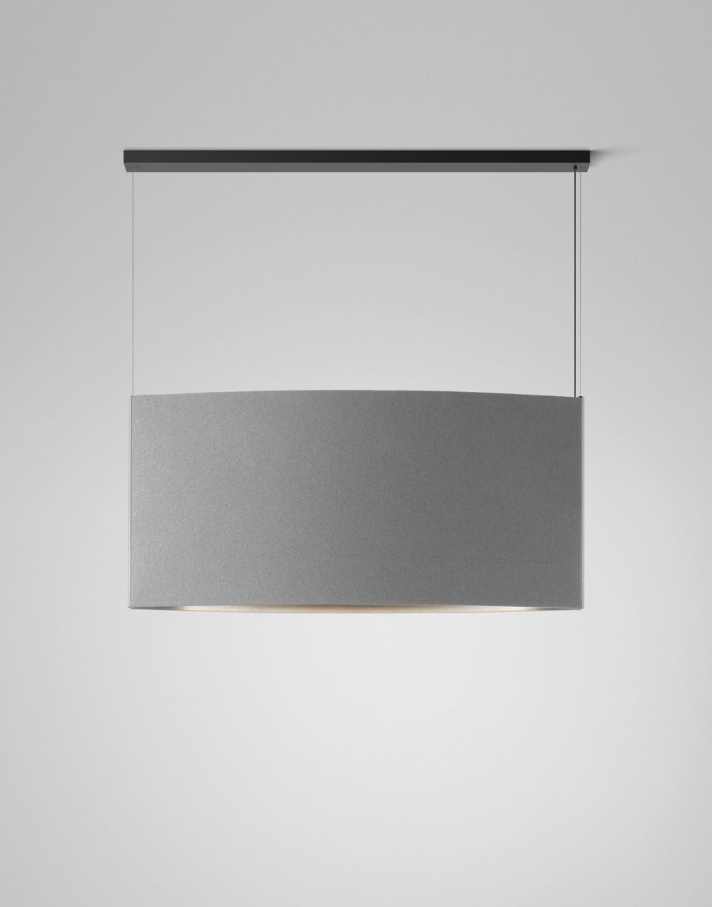 Lampa wisząca Noren S/151.2 w jasnoszarym kolorze, emitująca światło skierowane w dół