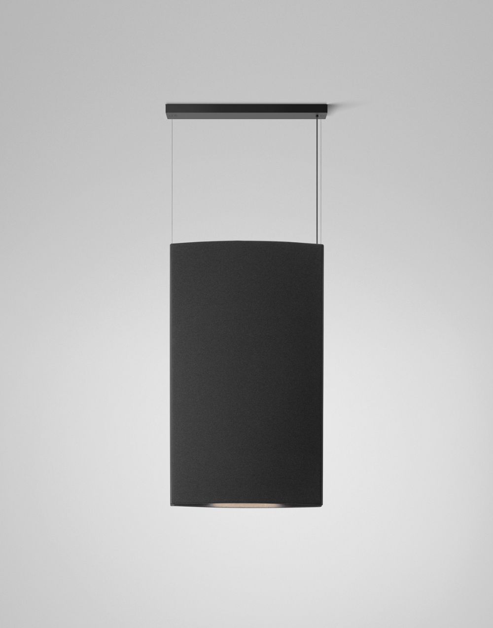 Wisząca lampa akustyczna Noren S/72 w układzie pionowym, skierowana w górę i w dół